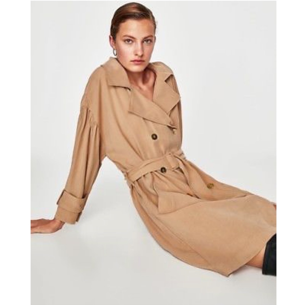 Zara Oversized Long Soft Trench Coat